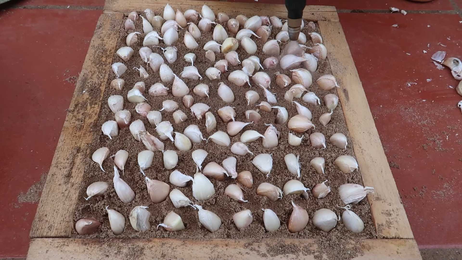 Garlic peeling plastic bag hack