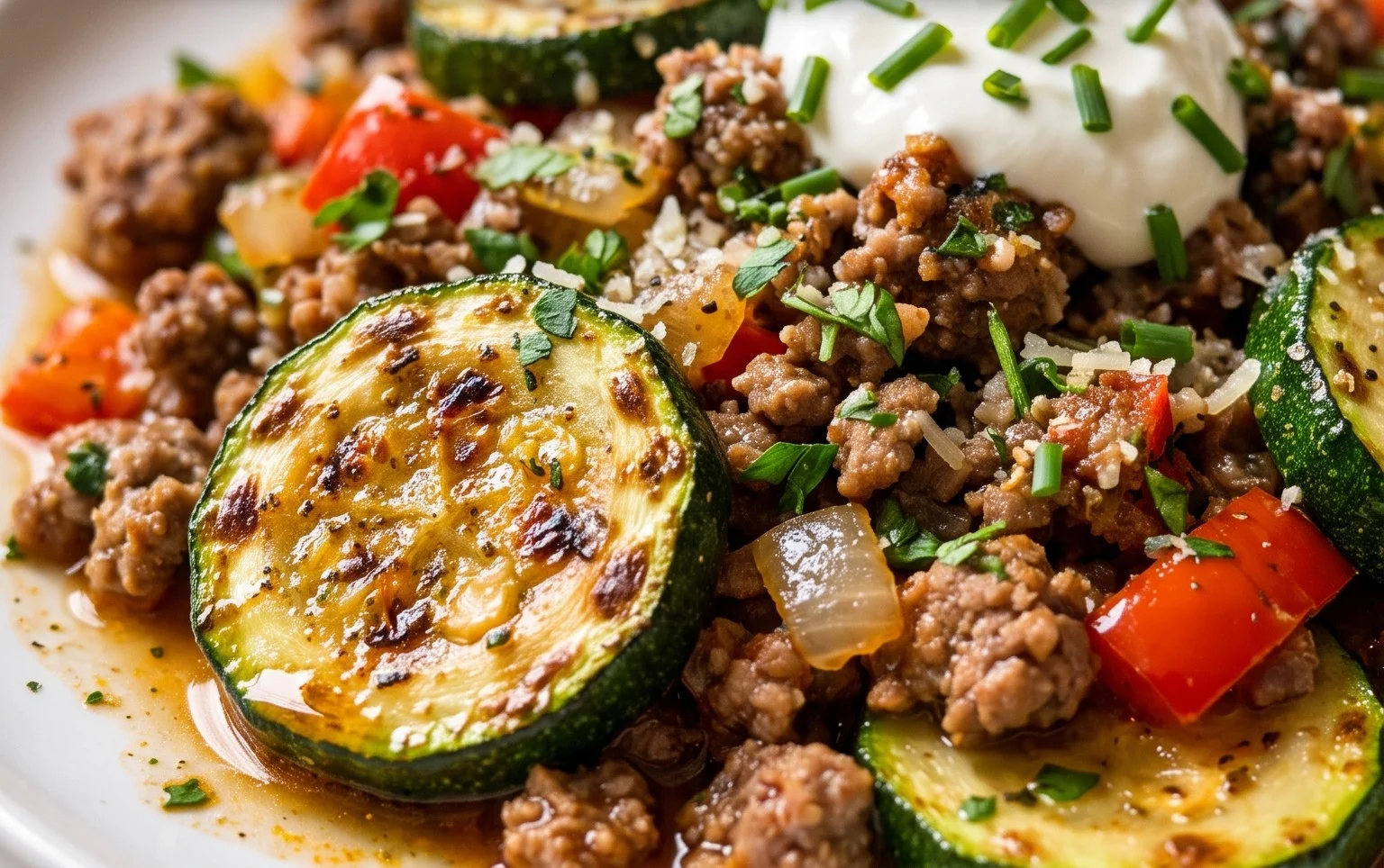 Schnelle Zucchini Hackfleisch Pfanne