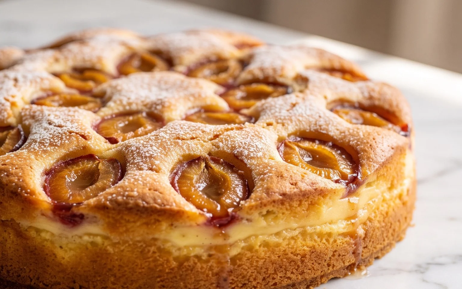 Mirabellenkuchen mit Pudding – einfach mit Vanillepudding