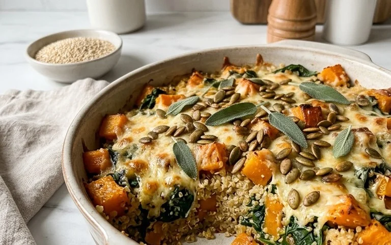 Vegetarian Butternut Squash Quinoa Auflauf