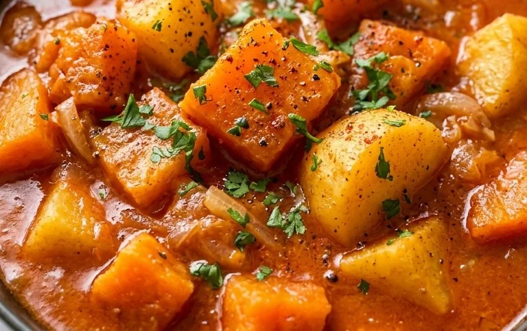 Kürbisgulasch mit Kartoffeln